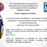 Invitación – 15/01  Misa en honor al Dr. José Gregorio Hernández