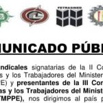 Comunicado Público de las Organizaciones Sindicales signatarias de la II CCUUTTMPPE